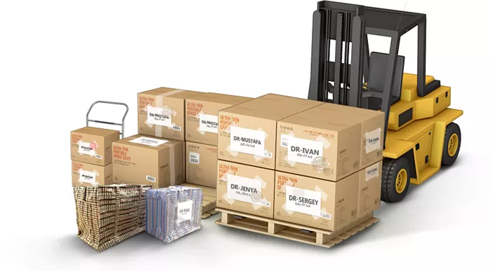 Forklift and packages